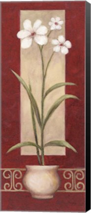 Framed White Flowers In Pot 2 Print