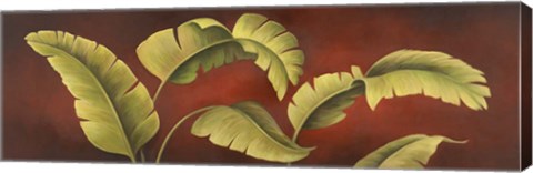 Framed Palms On Burgundy 1 Print