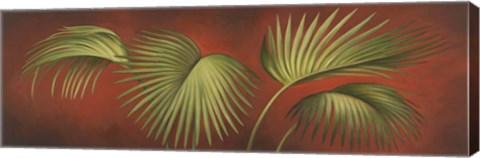 Framed Palms On Burgundy 2 Print