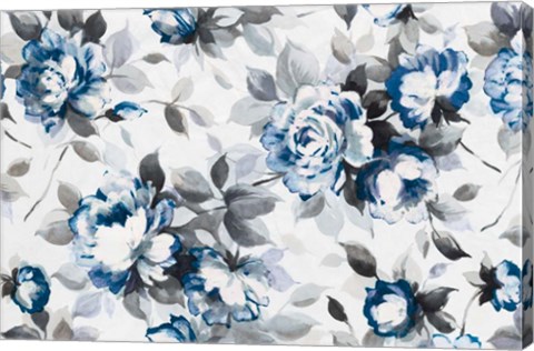 Framed Scent of Roses Indigo Print