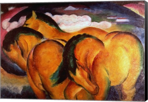 Framed Little Yellow Horses, 1912 Print