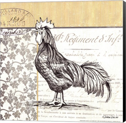 Framed Vintage Rooster Print