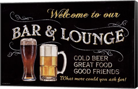 Framed Welcome To Our Bar Print