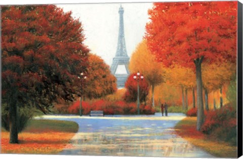 Framed Autumn in Paris Couple Print