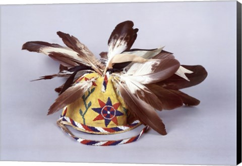 Framed Feathered War Cap Print