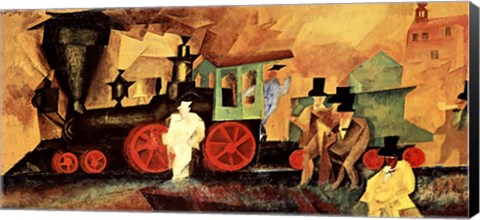 Framed Old Locomotive Print