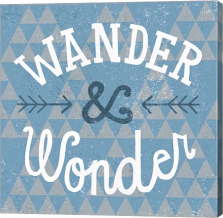 Framed Mod Triangles Wander and Wonder Blue Print