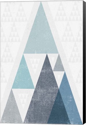 Framed Mod Triangles III Blue Print