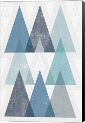 Framed Mod Triangles IV Blue Print