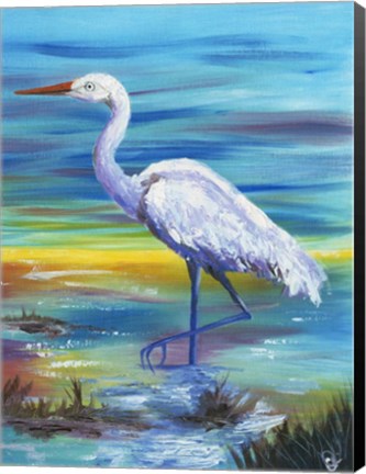 Framed Yellow Heron II Print