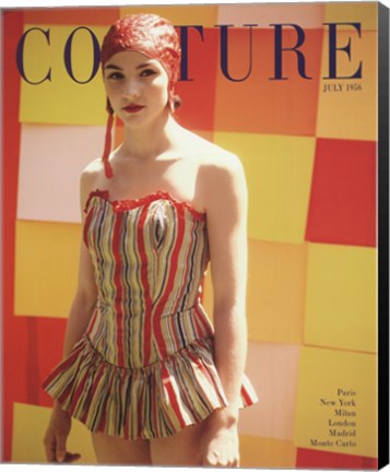 Framed Couture July 1956 Print