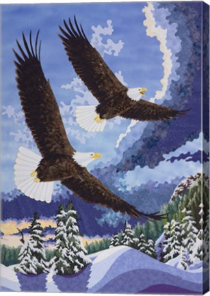 Framed Soaring Over Cloth Mountain Print