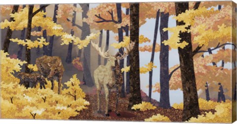 Framed Family of Moose Print