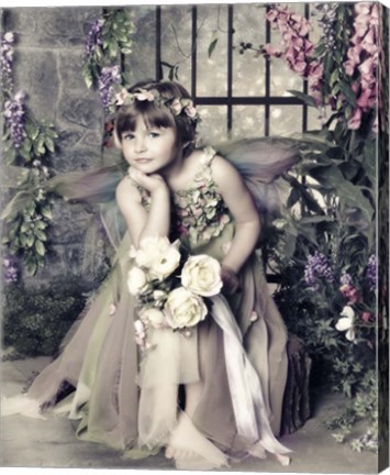 Framed Fairy in Garden Print