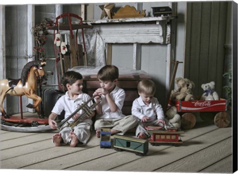 Framed Boys in Attic Print