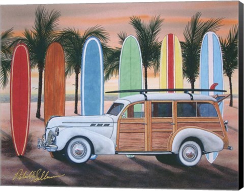 Framed Sunset Woody Print