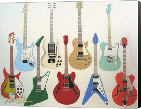 Framed Guitars Print