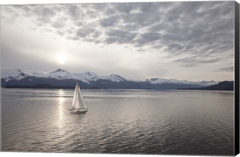 Framed Sailing at Sunset, Alaska 09 Print
