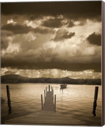 Framed Sunset at the Pier, Pentwater, Michigan 10 Print