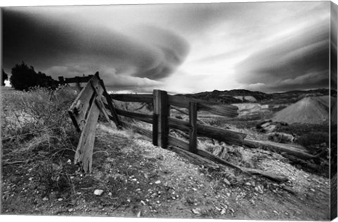Framed Broken Fence, Virginia City, Nevada 74 Print