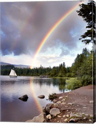 Framed Sailing Under Rainbows, Oregon 97 Print