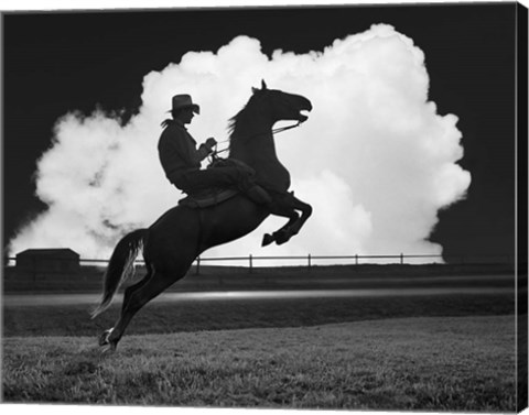 Framed Cowboy &amp; Horse Print