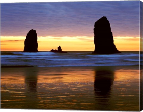 Framed Canyon Beach Sunset, Cannon Beach, Oregon 02 Print