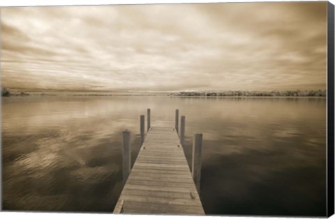 Framed Dock at Crooked Lake, Conway, Michigan 09 Print