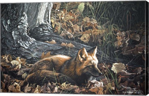 Framed Autumn Leaves- Red Fox Print