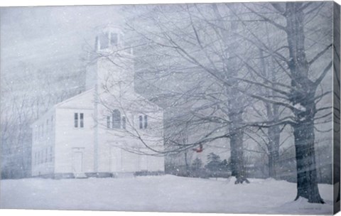Framed Winter  Church Yard Print