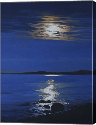 Framed Moonlit Shore Print