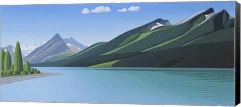 Framed Mountain Lake Print