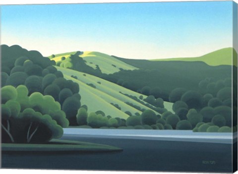 Framed Morning On The Reservoir Print