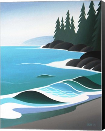 Framed Waves On The Sand Print