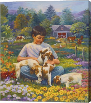 Framed Friends on the Farm Print