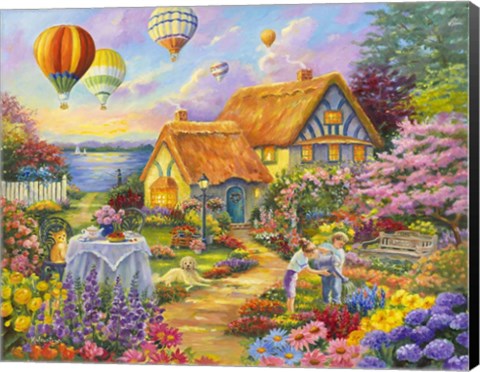 Framed Spring In Grandmas Garden Print