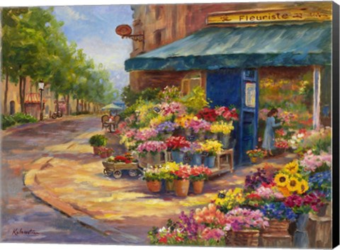 Framed Fleuriste Flower Market Paris Print