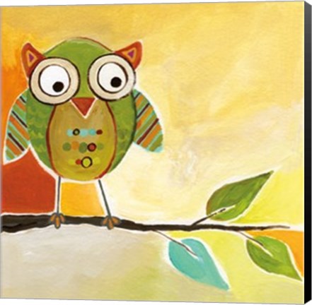 Framed Owl Festival Square I Print