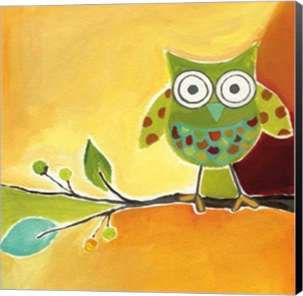 Framed Owl Festival Square II Print