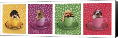 Framed Four Puppies Print