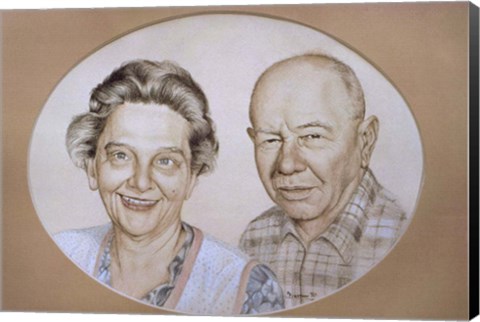 Framed Two Old People Print