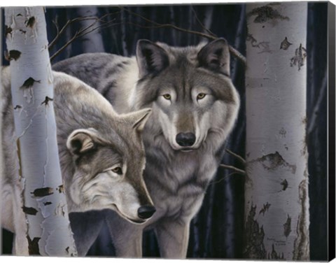 Framed Wolves Print