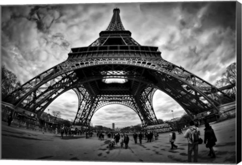Framed Eiffel Apocalypse B&amp;W Print