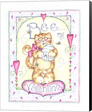 Framed Bee My Valentine Print