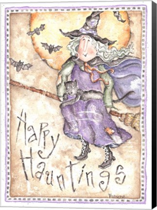 Framed Happy Hauntings Witch Print