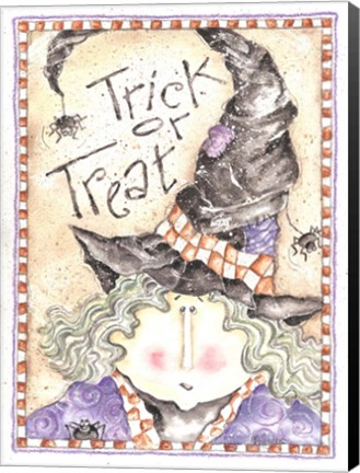 Framed Trick or Treat Witch Print
