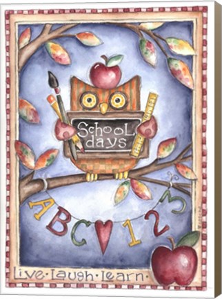 Framed Owl Live Laugh Learn Print