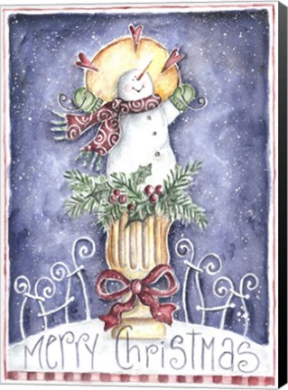 Framed Merry Christmas Snowman Print