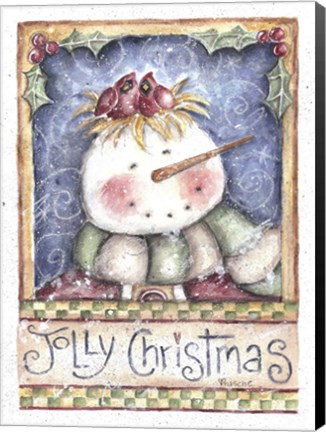 Framed Jolly Christmas Snowman Print