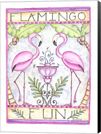 Framed Flamingo Fun Print